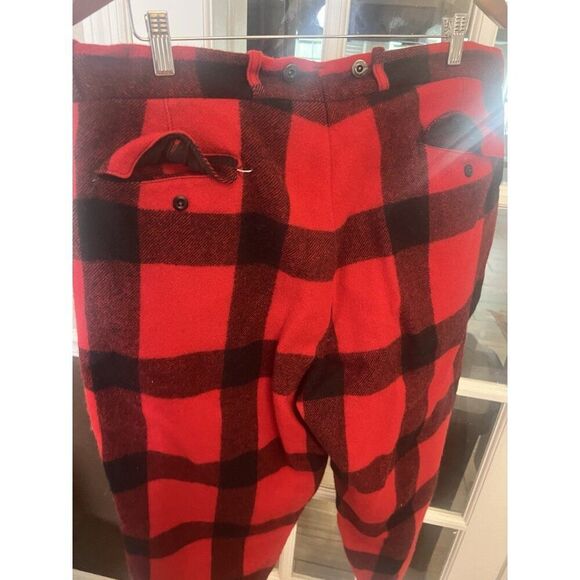 Vintage 50s Woolrich Woolen Mills Wool Hunting Short Pants Mens 38 X 23  Plaid - Picture 5 of 9